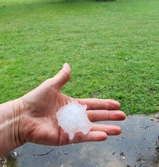 large hailstone in Dallas Texas